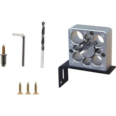 Gabarit professionnel réglable avec 8 trous de 8 mm à 20 mm pour joints de travail du bois (1/5)