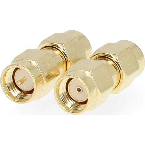 Nedis SMA Adapter / SMA-Stecker Reverse Polarity / SMA-Stecker / Vergoldet / 50 Ohm / Gerade / PVC / Gold / 2 Stück / Box