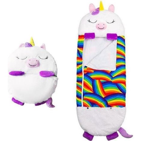 Sac de Couchage Enfant - Happy Nappers - 137x50cm - Coton - Oreiller Intégré - Blanc Blanc (1/4)