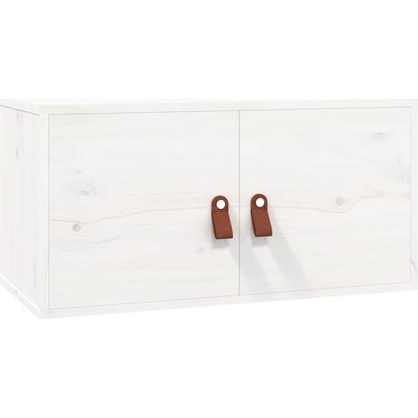 vidaXL Armario de pared de madera maciza de pino blanco 60x30x30 cm (1/2)