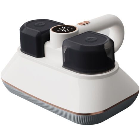 QORVA-Appareil anti-acariens, double ventouse à forte aspiration, appareil portable sans fil pour éliminer les petits acariens (blanc)