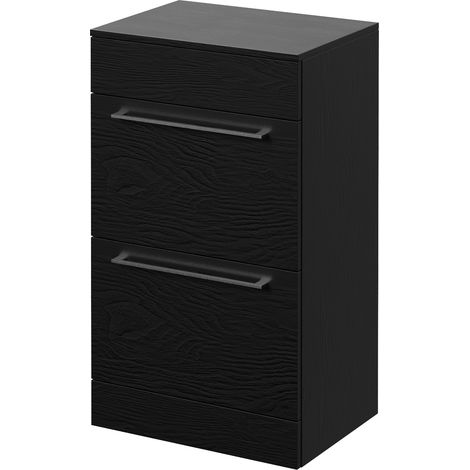 Napoli 390 Nero Oak 500mm 2 Drawer Vanity Unit for Countertop Basins - 500mm - Chrome 320mm Handle