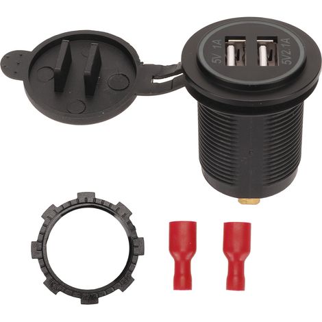 Chargeur Voiture USB Rapide Universel Antichoc Léger Portable Anti-Rayures Rouge (1/5)