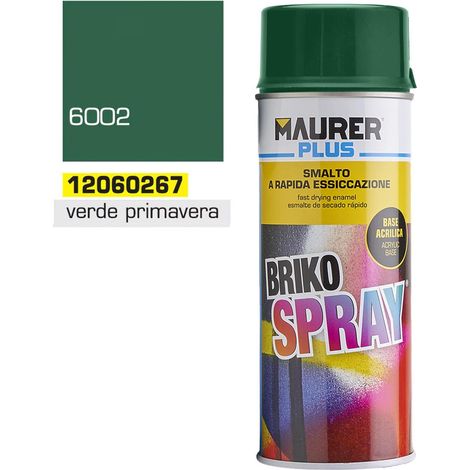 MAURER spray pintura verde primavera 400 ml. , Spray verde primavera. - Capacidad: 400 ml.- RAL: 6002.- Esmalte acrílico de uso profesional.- Excelentes pr