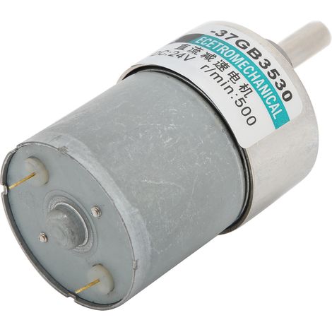 Moteur à engrenages CC 24V, micro couple élevé, basse vitesse 500tr/min, aimant permanent, réducteur XD-37GB35, usage industriel. (1/5)