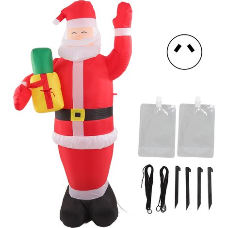 Père Noël gonflable lumineux avec sac cadeau pour jardin extérieur - Décoration de Noël gonflable LED (1/5)
