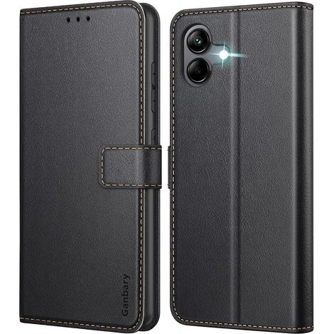 Handyhülle Samsung Galaxy A04 Premium Leder Klapphülle Schwarz (1/5)