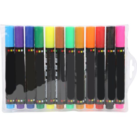 Lot de 12 marqueurs pour tableau blanc multifonctionnels, colorés et à séchage rapide, parfaits pour écrire des graffitis. (1/5)