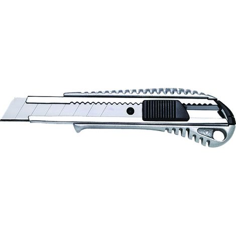 Cutter à lames sécables 18 mm – Corps métal – Verrouillage automatique – Guide métallique précis pour découpe sécurisée – Leresche