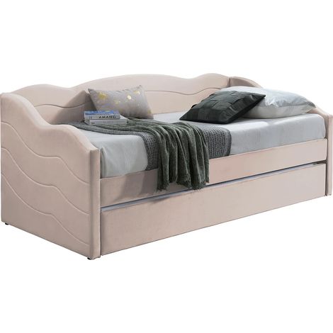 Letto divano a scomparsa 2 x 90 x 190 cm Velluto Rosa - LENVIA