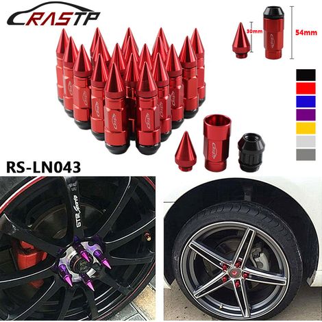 Écrou pointu allongé en forme de balle pour la modification des pneus et des moyeux de roues de voiture - Bleu 1,5 (1/4)