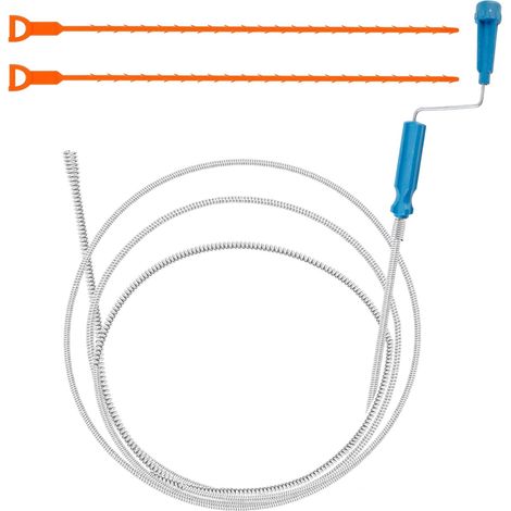 UNINGYI JY10073 3er-Pack flexible Abflussreinigungsspiralen für Küche und Bad, 3 m x 5 mm