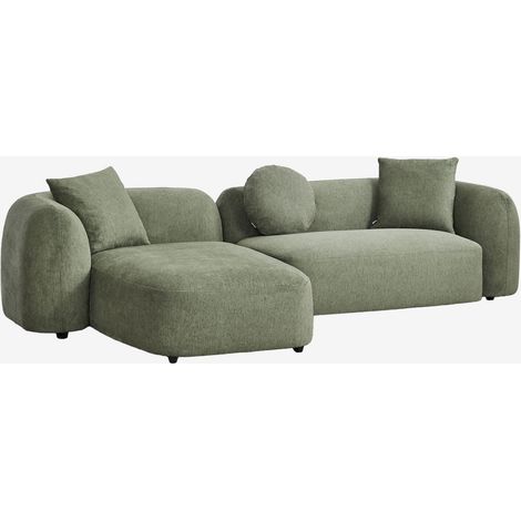 Canapé modulaire avec méridienne gauche en 2 pièces en chenille Coco SKLUM