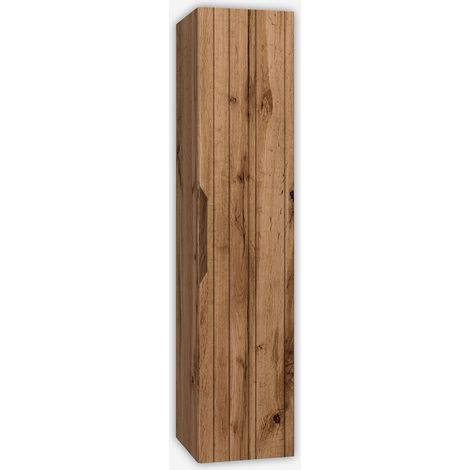 Colonna bagno sospesa reversibile in MDF Solmira 160 - Rovere