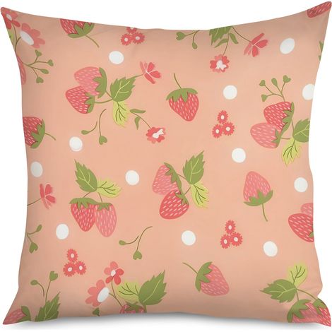 Housse de Coussin Imprimé Fraise Moderne (1/5)