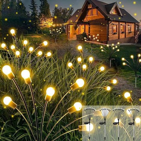 4 pièces lampe jardin solaire, 8 LED étanche IP65, lumières lucioles oscillantes pour extérieur jardin terrasse (1/5)