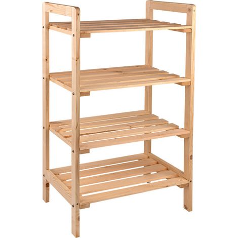 Dema – Étagère en bois de pin massif non traité – Dimensions 450 x 330 x 795 mm – 3 étagères – Montage facile – Pour rangement salon ou bureau