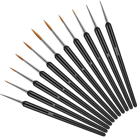 Lot de 11 pinceaux miniatures pour peintures acryliques (1/5)