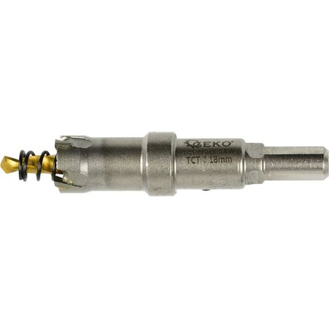 Lochsäge geko holesaw 18 mm Hartmetall mit Sicherheitskragen (1/2)