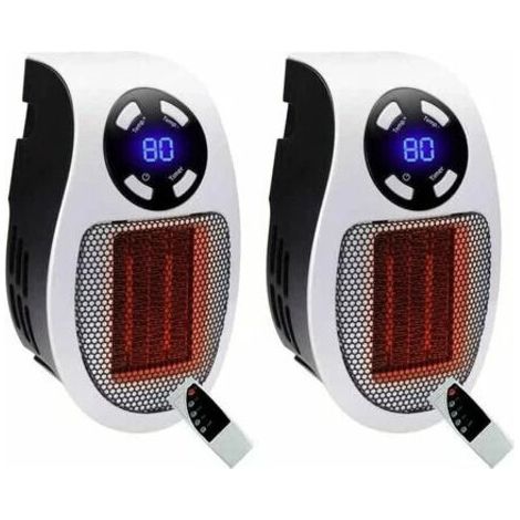 HOXILEELEO - Chauffage soufflant électrique 500 W – Température réglable de 15 à 32 °C – Minuterie de 1 à 12 heures – Portable pour les espaces restreints (1/5)