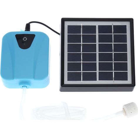 Pompe solaire Aérateur d'étang de pompe à oxygène d'eau d'oxygénateur de charge d'énergie solaire/cc avec 1 pompe à air d'aquarium de pierre d'air 2L/min, Argent - Argent (1/4)