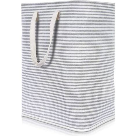 Panier à Linge Sale 72L Pliable Imperméable en Tissu avec Une Grande Capacité Gris, 40x30x60cm (1/5)