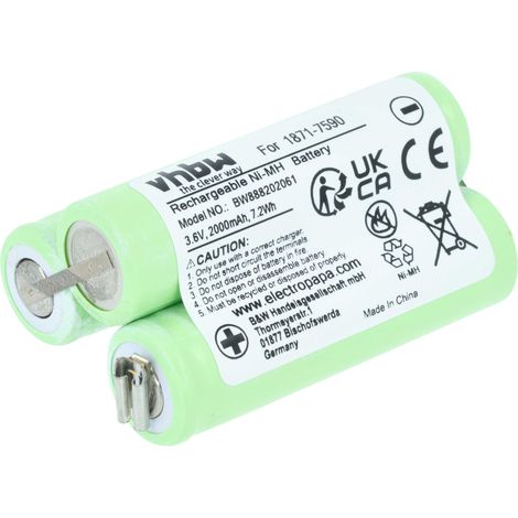 vhbw Batería compatible con Moser Wella Academy ChromStyle maquinilla cortapelo (2000 mAh, 3,6 V, NiMH)