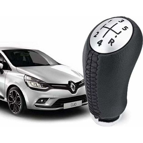 Pomello del cambio in pelle per Clio 3, leva del cambio a 5 marce per Laguna / Megane 2 / Clio 4 / Scenic / Kangoo (1/4)