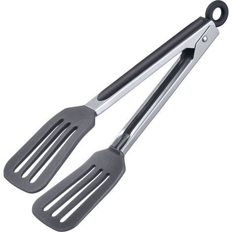 Pince de service en acier inoxydable avec lames en silicone et poignées caoutchoutées - Longueur 26,5 cm (1/5)