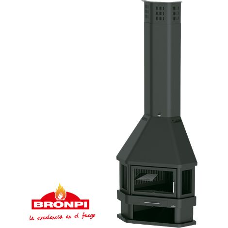 BRICOSOL CHIMENA DE LEÑA METÁLICA DE RINCÓN BRONPI MODELO LORCA-R (1/5)