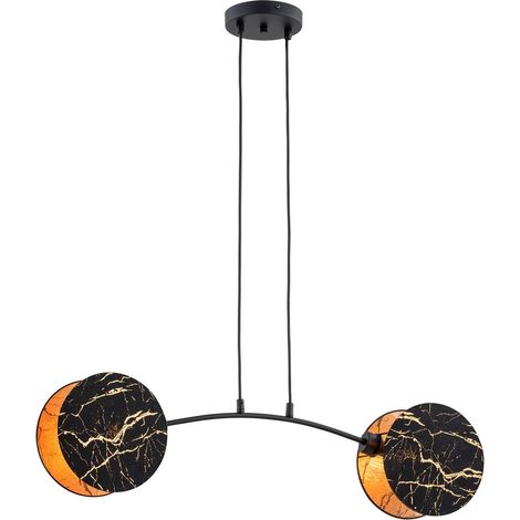 Lampada a Sospensione Motif, Acciaio verniciato a polvere, Nero, Oro, 82x100x11 cm (1/5)
