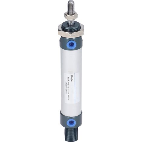 Mini vérin pneumatique à double effet, alésage de 20 mm, pression de 0,1 à 0,8 MPa, alliage d'aluminium MAL20, course de 100 mm / 3,94 pouces