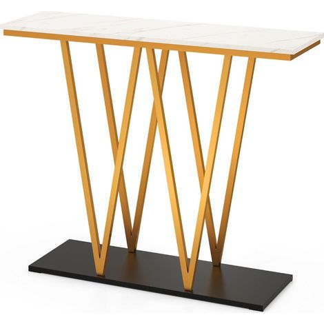 Konsolentisch mit marmoroptik und metallrahmen