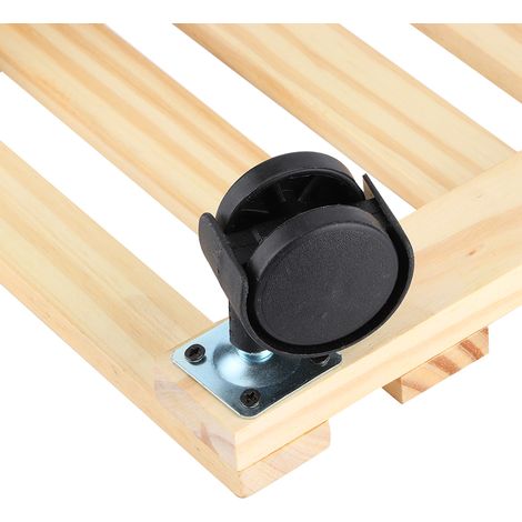[Soporte para plantas] Soporte móvil para macetas con ruedas de 360° y base de madera natural (24,5 x 24,5 x 8 cm) – protege el suelo y facilita el traslado de las plantas. (1/5)