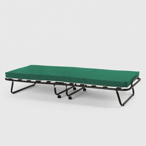 Brandina letto pieghevole ruote e doghe con materasso 80x180 cm Ares - Verde