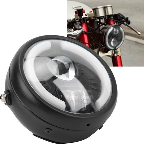 Phare de moto rond rétro universel de 6 pouces à LED avec feux de jour/feux de route/clignotants Angel Eye (1/5)