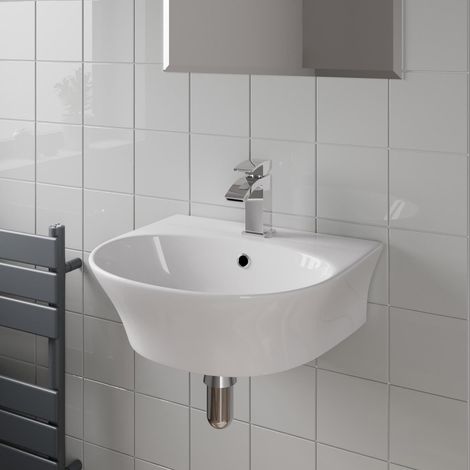 Affine Wall Hung Basin Gloss White - 455 x 405mm (1/3)