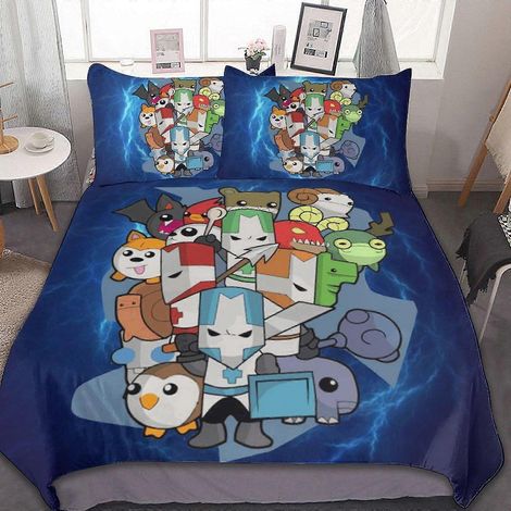 Ensemble de draps 3 pièces Castle Crashers : housse de couette respirante et 2 taies d’oreiller, doux pour toutes les saisons. (1/4)