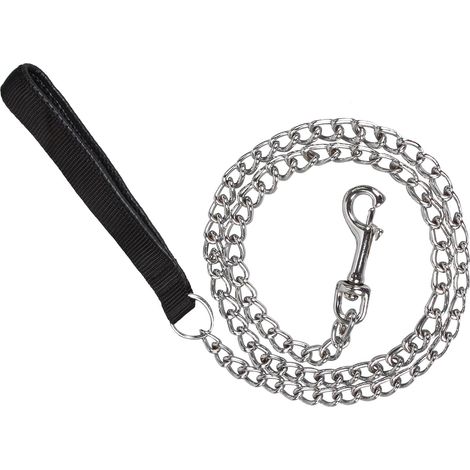 120 cm lange Hundeleine aus Stahl mit Biss- und Hängerschutz und Kunstledergriff, Kettenbreite: 0,3 cm (1/5)