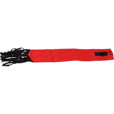 Sac de protection pour queue de cheval en tissu non tissé, avec franges et fermeture auto-agrippante, rouge. (1/5)