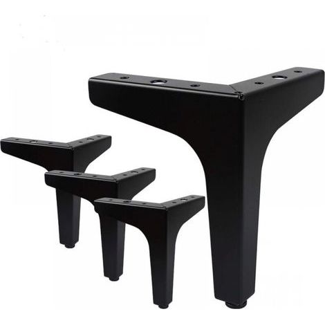 4 pièces - Pieds de meuble - Pieds de canapé - Pieds de meuble noirs - 15 cm - Fer - Triangulaires - Pour armoire, Canapés (1/5)