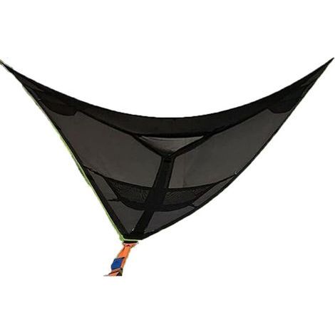 1pc Black Large Aerial Camping Hammock, 3-Hour Multi-Person Portable Hammock (1/4)