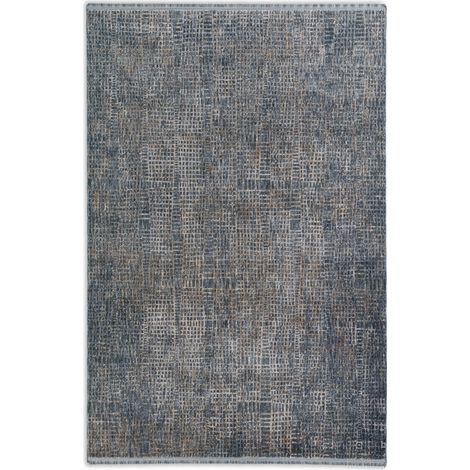 ASTRA Tapis «Sarezzo» Grille bleue 80 x 150 cm Tapis à poils doux (1/5)