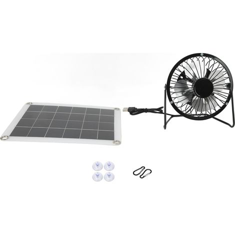 6W 5V Dual-USB-Solarventilator für Hundehütte, Camping und Auto mit monokristallinem Panel