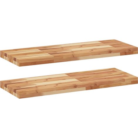 Maison Exclusive - Schweberegale 2 Stk. 80x30x4 cm Massivholz Aka