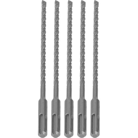 Mèche à percussion carbure 210 mm pour béton, brique, pierre - Lot de 5 - Pour perceuse à percussion. (1/5)
