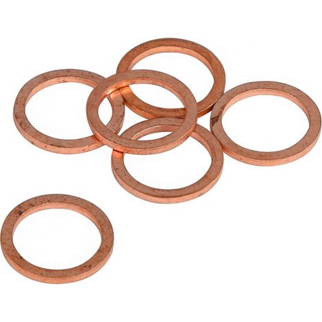 Joints vidange X 6 – cuivre – 12 x 16 x 1.5 mm