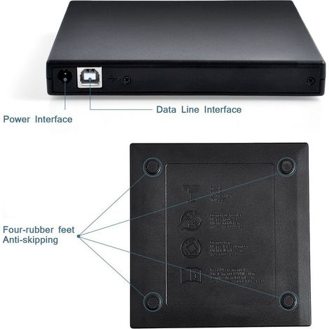 Lecteur CD/DVD externe avec USB 2.0 (1/5)