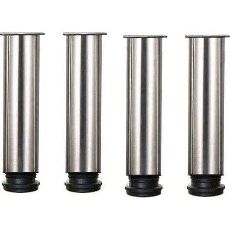 Furniture Legs - Set of 4 Adjustable Height Stainless Steel Furniture Legs for Sofa, Table, Cabinets - 20cm - 20cm (1/4)