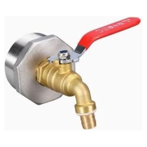 2" Brass Barrel Tap with 3/4" Seal, IBC Adapter for Water Tanks and IBC Drums, Special Tap for Garden, Outdoor, and Agricultural Use